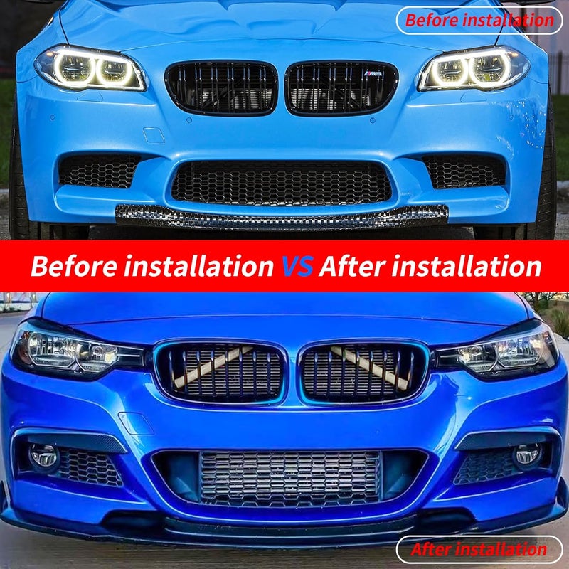 SHSBSCAR إدخالات شبكة M-Sport V Brace مع شرائط تزيين، متوافقة مع BMW 3/4 Series F30 F32 320 328i 330 335 428 435 تزيين شبكة أمامية (أبيض-F30) - Image 2